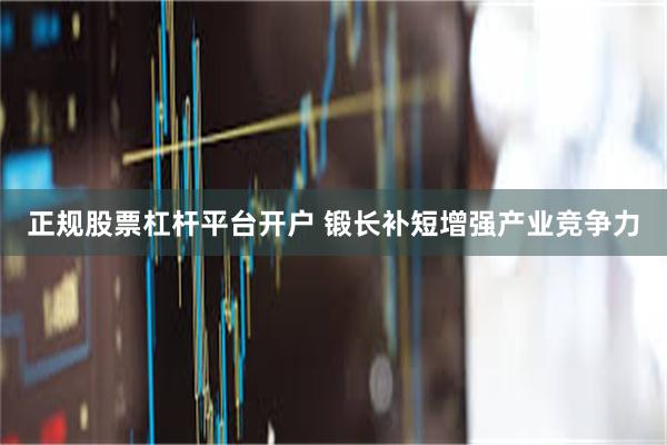 正规股票杠杆平台开户 锻长补短增强产业竞争力