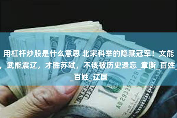 用杠杆炒股是什么意思 北宋科举的隐藏冠军！文能治国，武能震辽，才胜苏轼，不该被历史遗忘_章衡_百姓_辽国